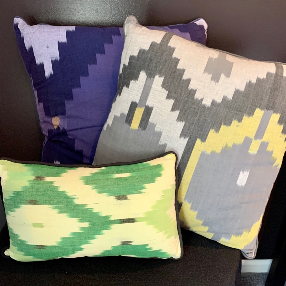 Anthropologie Boho Ikat Throw Pillows! Set of 3!
